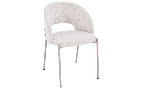 2 Sillas Comedor Moderna Tapizada Beige Patas Metal Ancares