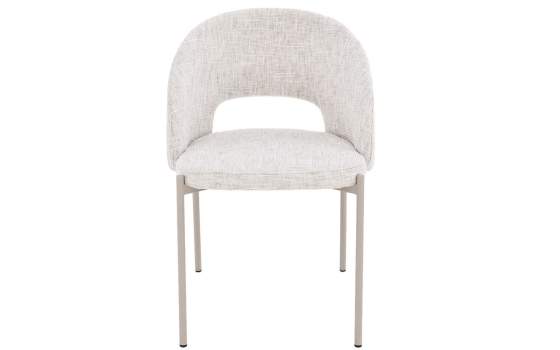 2 Sillas Comedor Moderna Tapizada Beige Patas Metal Ancares