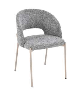 2 Sillas Comedor Moderna Tapizada Gris Patas Metal Ancares