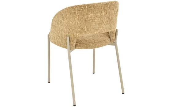 2 Sillas Comedor Moderna Tapizada Mostaza Patas Metal Ancares
