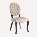 2 Sillas Comedor Provenzal Negro Tapizada Capitone Lino Jenak