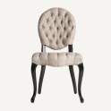 2 Sillas Comedor Provenzal Negro Tapizada Capitone Lino Jenak