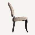 2 Sillas Comedor Provenzal Negro Tapizada Capitone Lino Jenak