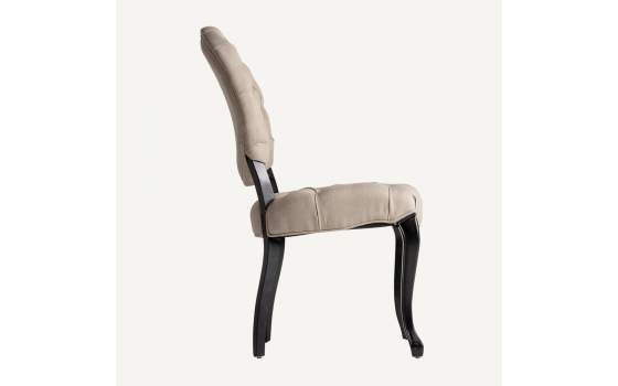 2 Sillas Comedor Provenzal Negro Tapizada Capitone Lino Jenak