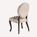 2 Sillas Comedor Provenzal Negro Tapizada Capitone Lino Jenak