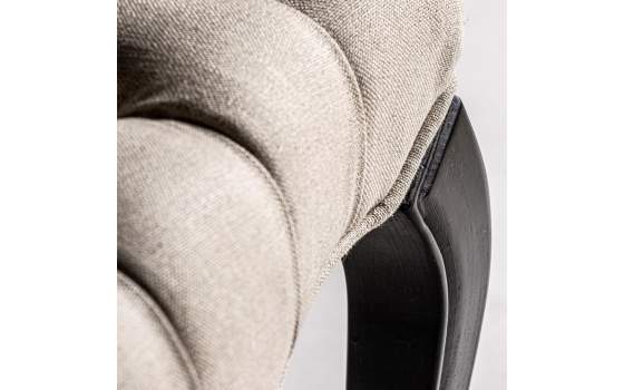 2 Sillas Comedor Provenzal Negro Tapizada Capitone Lino Jenak