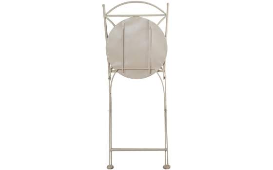 2 Sillas y Mesa Jardín Tapa de Flores y Forja Blanca Serie Audyn