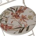 2 Sillas y Mesa Jardín Tapa de Flores y Forja Blanca Serie Audyn