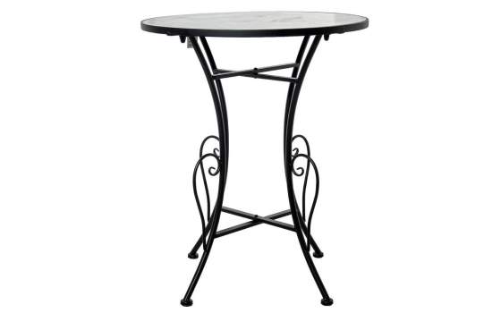 2 Sillas y Mesa Jardín Tapa Decorada Desgastada Serie Audyn