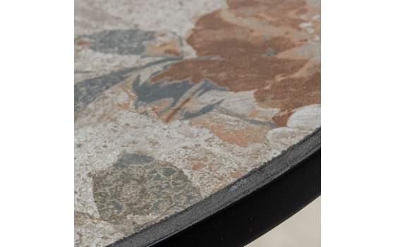 2 Sillas y Mesa Jardín Tapa Decorada Desgastada Serie Audyn