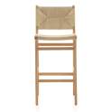 2 Taburetes Bar Madera Asiento Respaldo Trenzado Hevea