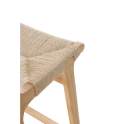 2 Taburetes Bar Madera Asiento Respaldo Trenzado Hevea