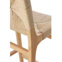 2 Taburetes Bar Madera Asiento Respaldo Trenzado Hevea