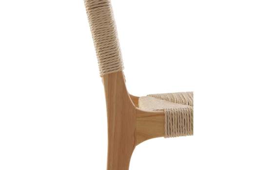 2 Taburetes Bar Madera Asiento Respaldo Trenzado Hevea