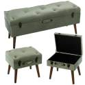 3 Banquetas Baul Tapizadas Verde Claro Estilo Actual Alarnat