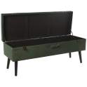 3 Banquetas Baul Tapizadas Verde Estilo Actual Serie Alarnat