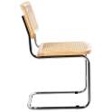 4 Sillas Diseño Vintage Acero Cromado Madera Ratan Serie Aranyo 4 Sillas Diseño Vintage Acero Cromado Madera Ratan Serie Aranyo