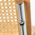 4 Sillas Diseño Vintage Acero Cromado Madera Ratan Serie Aranyo 4 Sillas Diseño Vintage Acero Cromado Madera Ratan Serie Aranyo