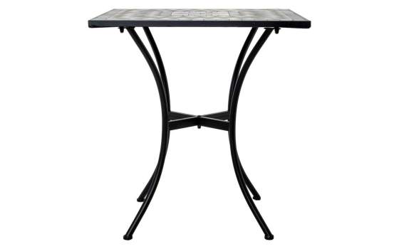 4 Sillas Mesa Jardín Cuadrada Mosaico Cerámico Forja Negra Audyn