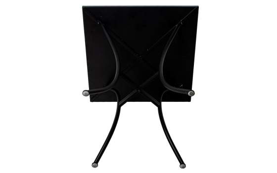 4 Sillas Mesa Jardín Cuadrada Mosaico Cerámico Forja Negra Audyn