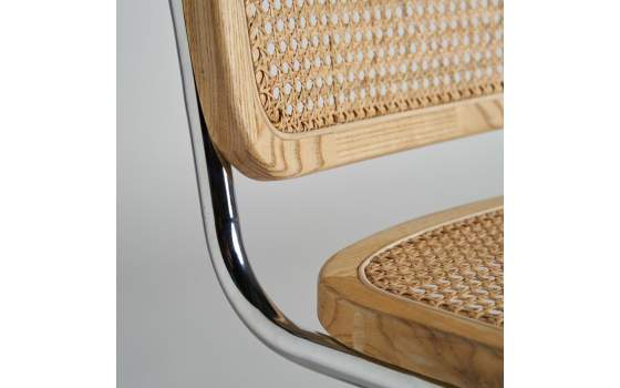 4 Sillas Retro Actual Acero Madera Rejilla Serie Salavas