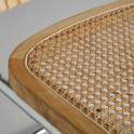 4 Sillas Retro Actual Acero Madera Rejilla Serie Salavas