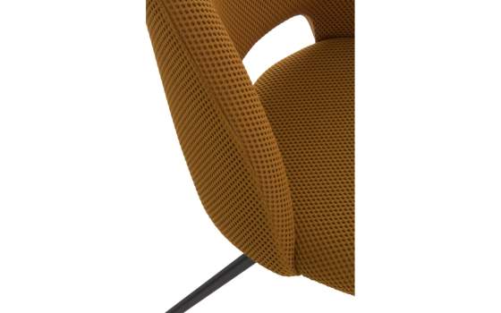 4 Sillas Tapizadas Actuales Color Mostaza Serie Antibre