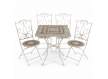4 Sillas y Mesa Jardín Cuadrada Mosaico y Forja Blanca Audyn