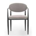 4 Sillones Comedor Acero Diseño Moderno Tapizado Gris Allard