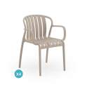 4 Sillones Terraza Jardin en Polipropileno Camel Serie Acouer 4 Sillones Terraza Jardin en Polipropileno Camel Serie Acouer