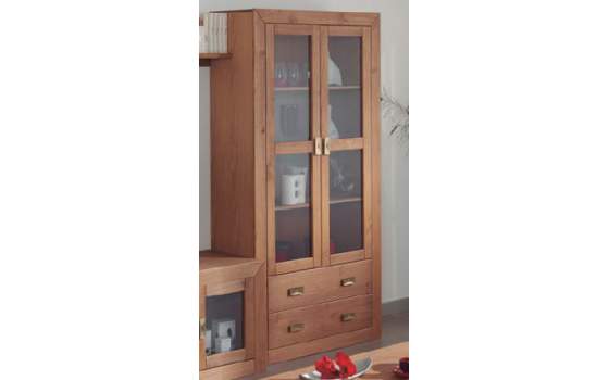 Alacena 2 Puerta Cristal y Cajones Rustica Actual Baiada