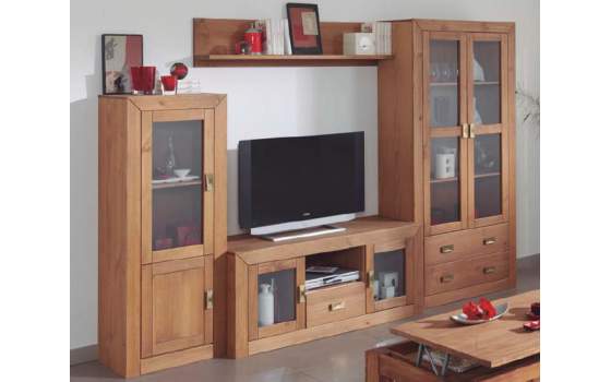 Alacena 2 Puerta Cristal y Cajones Rustica Actual Baiada