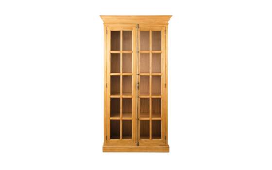 Alacena 2 Puertas Acristaladas Color Natural Serie Amburz