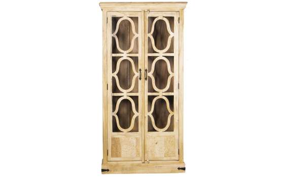 Alacena 2 Puertas Acristaladas y Talladas Estilo Etnico Ateast