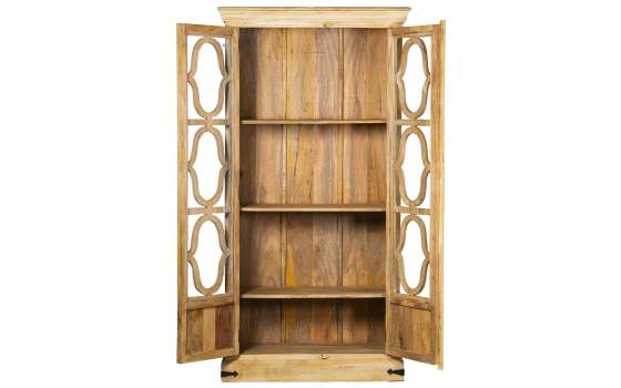 Alacena 2 Puertas Acristaladas y Talladas Estilo Etnico Ateast