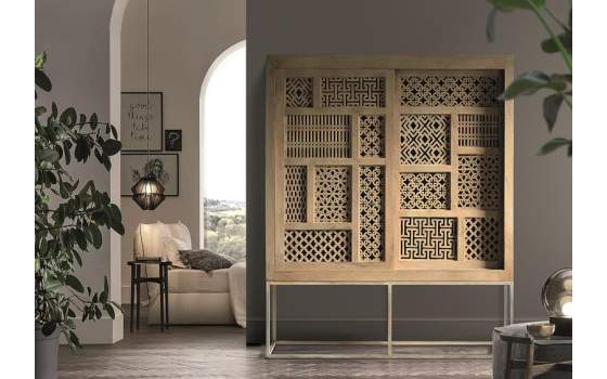 Alacena 2 Puertas Correderas Estilo Etnico Oriental Serie Style