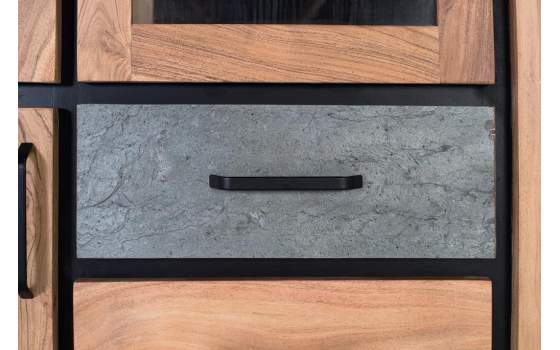 Alacena Actual 3 Puertas 3 Cajones Madera Acacia Arcagni