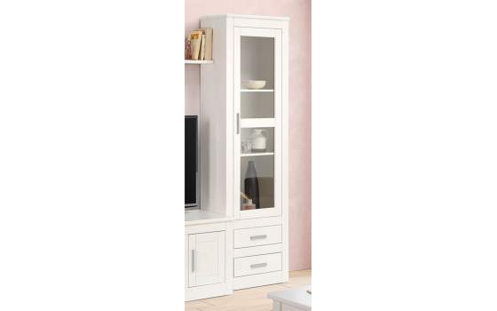 Alacena Estrecha Pino Macizo Blanco 1 Puerta 2 Cajones Aranys