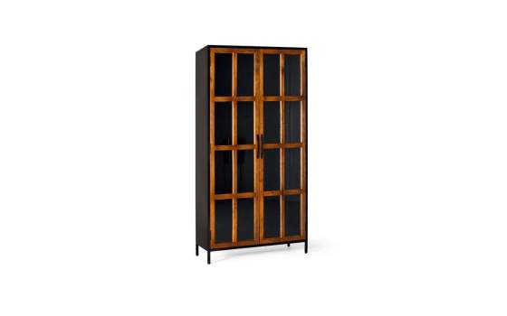 Alacena Industrial Madera Metal 2 Puertas Cristal Adeinas