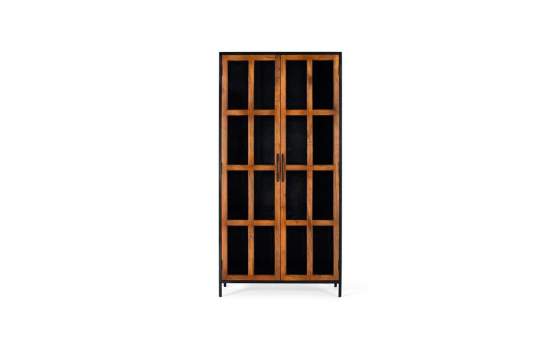 Alacena Industrial Madera Metal 2 Puertas Cristal Adeinas