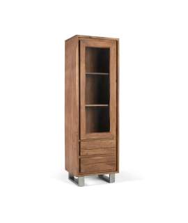 Alacena Madera Acacia 1 Puerta 2 Cajones - Serie Aratany
