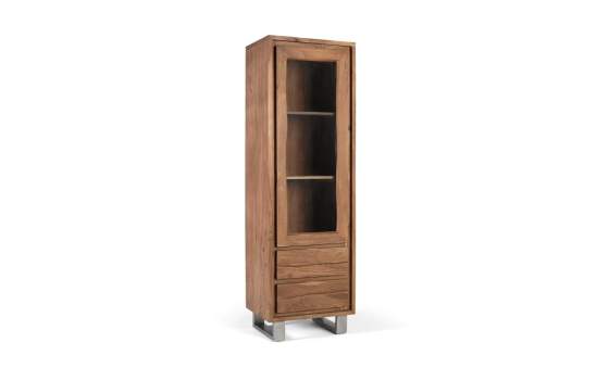 Alacena Madera Acacia 1 Puerta 2 Cajones - Serie Aratany