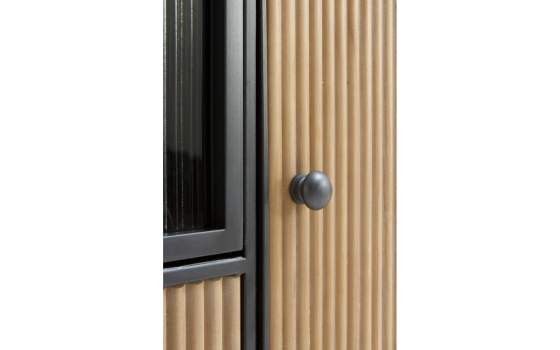 Alacena Moderna Madera Natural y Acero Negro Serie Aitanti