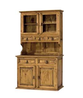 Alacena Rustica Mejicana 4 Puertas 5 Cajones Madera Maciza