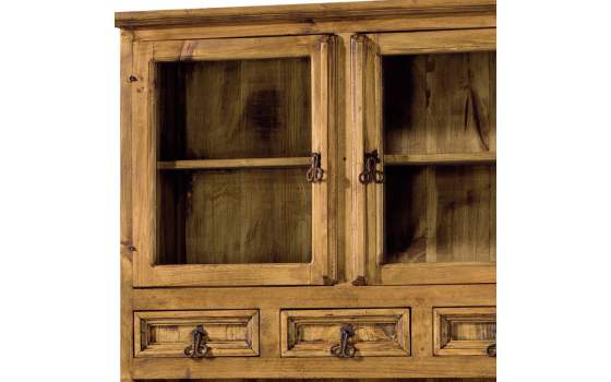 Alacena Rustica Mejicana 4 Puertas 5 Cajones Madera Maciza