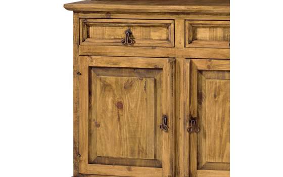 Alacena Rustica Mejicana 4 Puertas 5 Cajones Madera Maciza