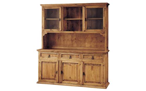 Alacena Salon Rustica 5 Puertas 3 Cajones 1 Hueco Pino