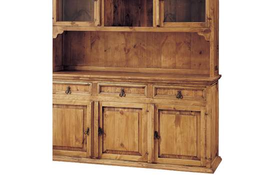 Alacena Salon Rustica 5 Puertas 3 Cajones 1 Hueco Pino