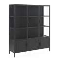 Alacena Vitrina Industrial 6 Puertas Metal Negro Darostes
