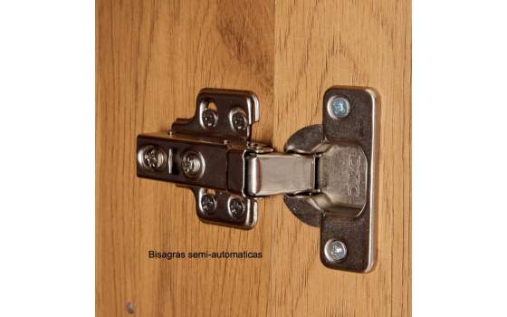 Alacena Vitrina Media Madera Natural y Cristal Anube